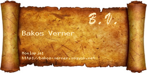 Bakos Verner névjegykártya